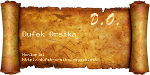 Dufek Orsika névjegykártya